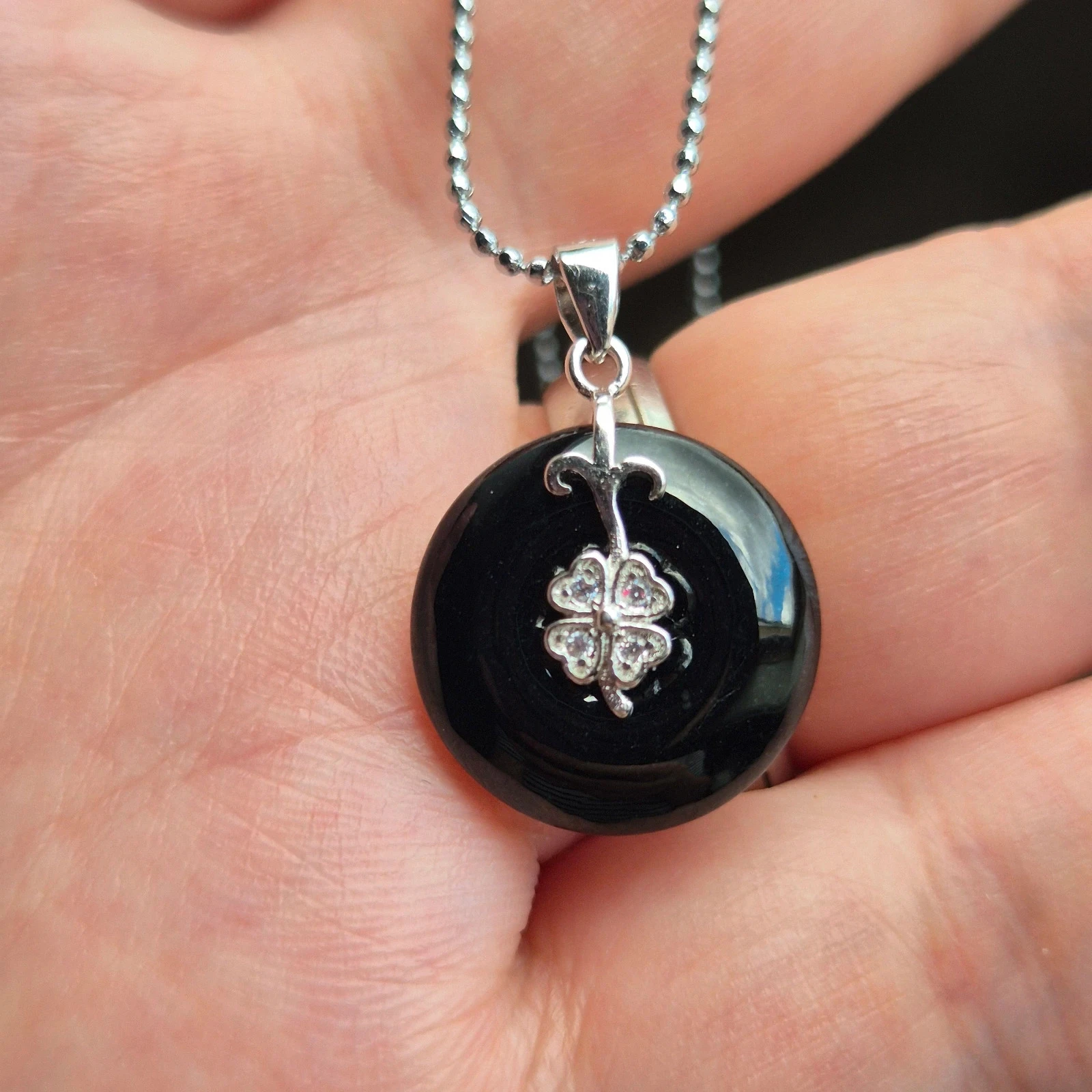 Certified donut jadeite S925 silver pendant with 925 silver necklace